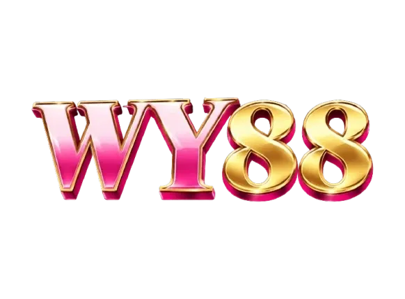 โลโก้ WY88 ตัวอักษร WY สีชมพูมาเจนตาไล่เฉดจากอ่อนไปเข้มพร้อมขอบทองสามชั้น ต่อด้วยตัวเลข 88 สีทองสามมิติเงาวาวขอบชมพูมาเจนตา วางเรียงกันบนพื้นโปร่ง